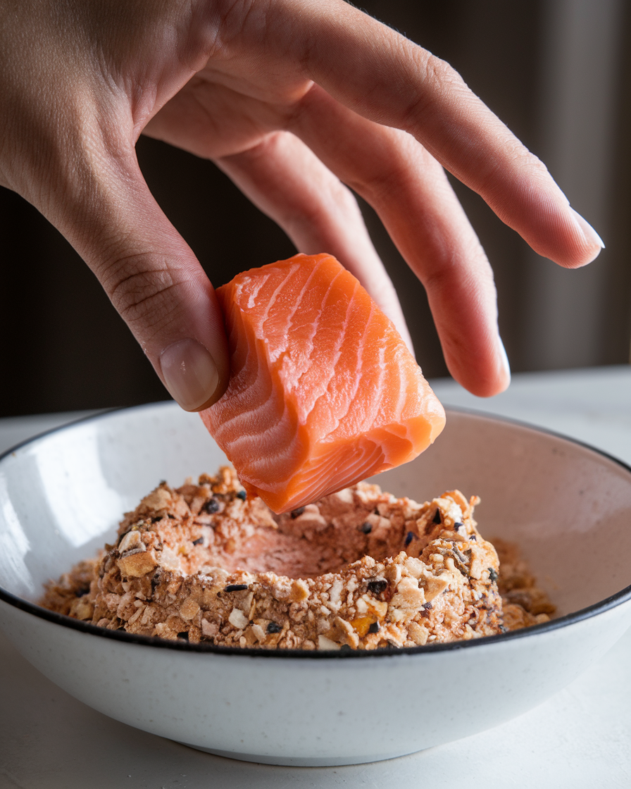 Crispy Parmesan Crusted Keto Salmon Bites