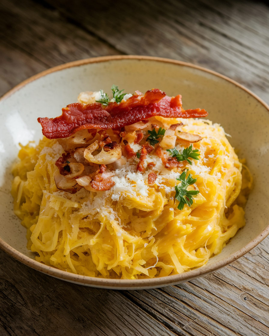 Keto Spaghetti Squash Carbonara