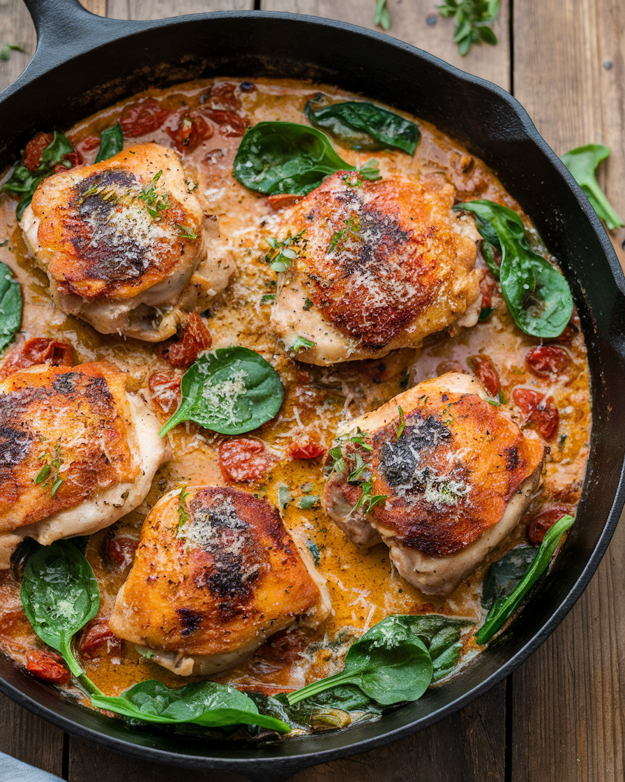 Keto Tuscan Chicken Skillet