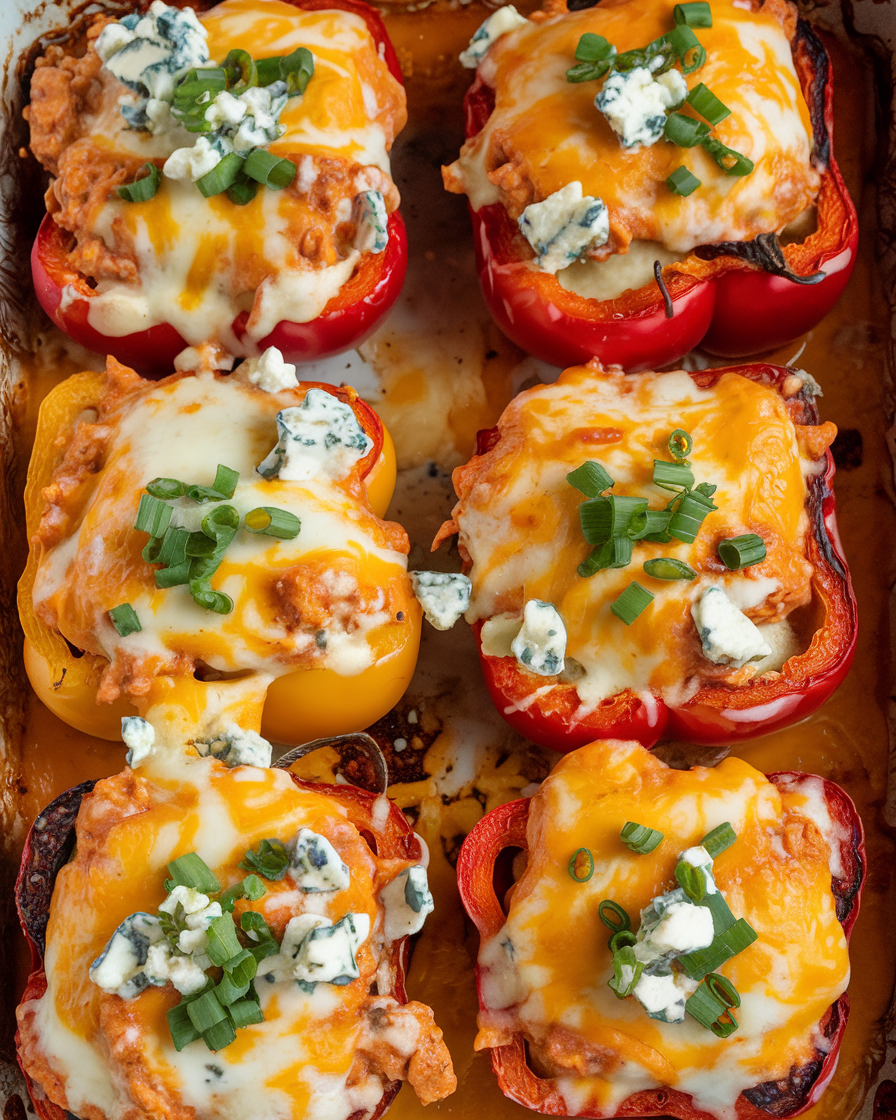 Buffalo Chicken Stuffed Peppers