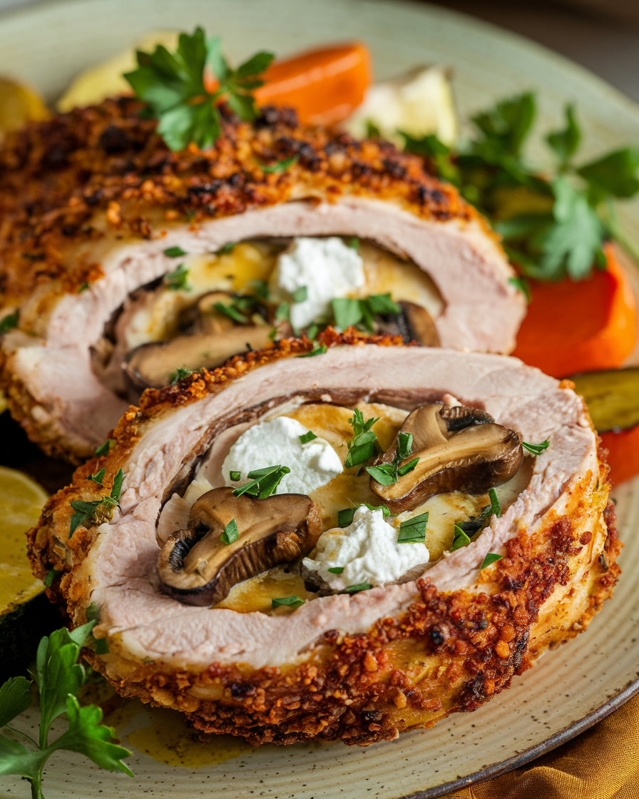 Crispy Shiitake Mushroom & Goat Cheese Stuffed Chicken: A Keto Gourmet Favorite