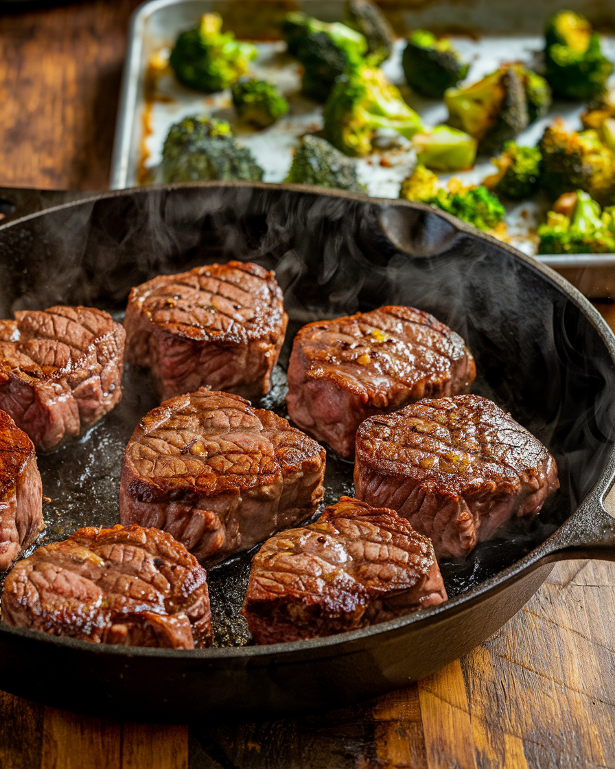 Garlic Butter Steak Bites with Roasted Broccoli