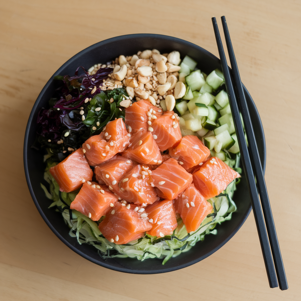 Salmon & Seaweed Crunch Poke Bowl